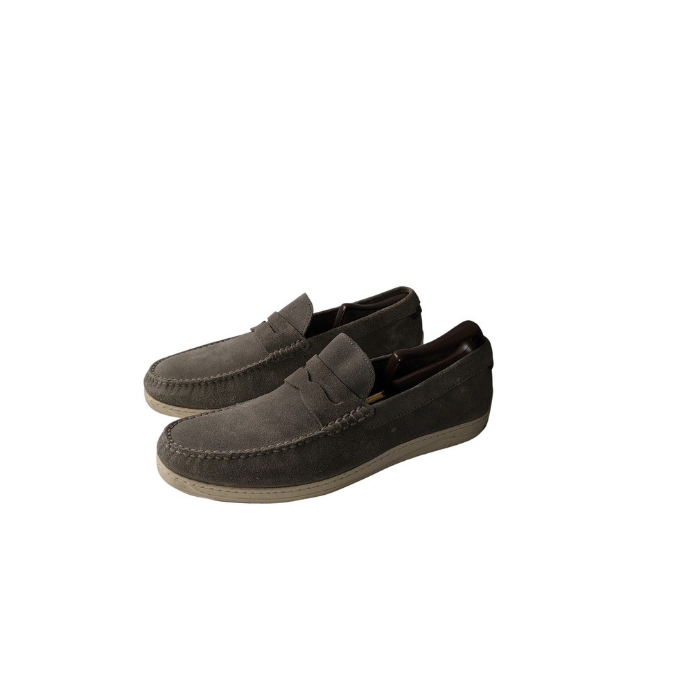 Trask Blaine Grey Suede Penny Loafers Mens 12M Slip On Shoes